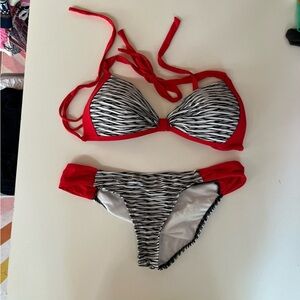 Damsel Y2K bikini padded top in L, bottom is M EUC
